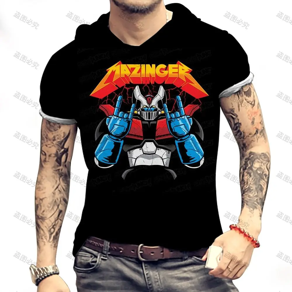 

Mazinger Z 2022 Men's Hooded T-Shirt Fashion Essentials Hip Hop 3XL Short Sleeve High Quality New Y2k Harajuku Style T-shirts