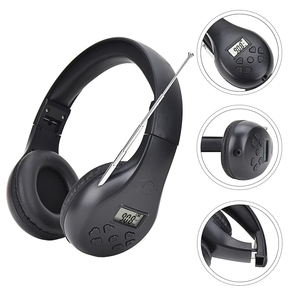 

FM Radio Headphone Headphones For Running Radio Receiver with Digital Display