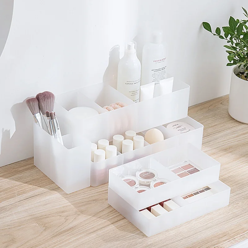

Cosmetic Storage Box With Partition Storage Box Household Simple Cosmetic Storage Box Detachable Makeup Organizer