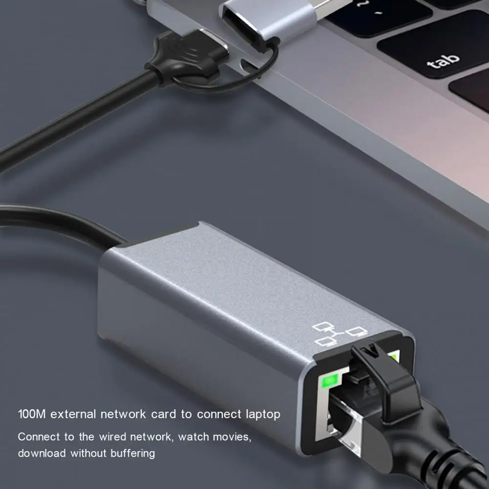 

Компактный концентратор, легкий USB Type-C к RJ45 LAN преобразователь, внешняя сетевая карта 100 Мбит/с, адаптер локальной сети для телефона