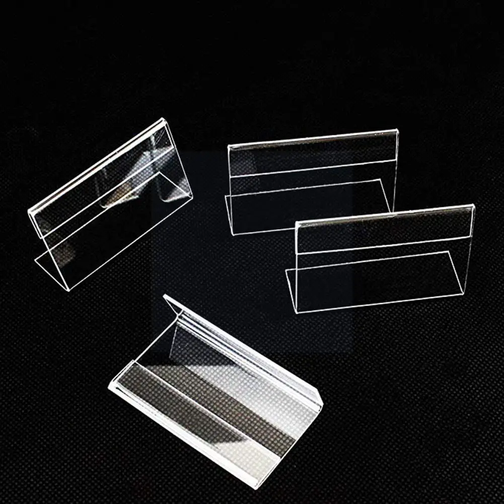 

1/6pcs Acrylic L-shaped Clear Plastic Desk Sign Label Counter Holders Rack Paper Price Display Tag Decorations Card Stand F W1h6