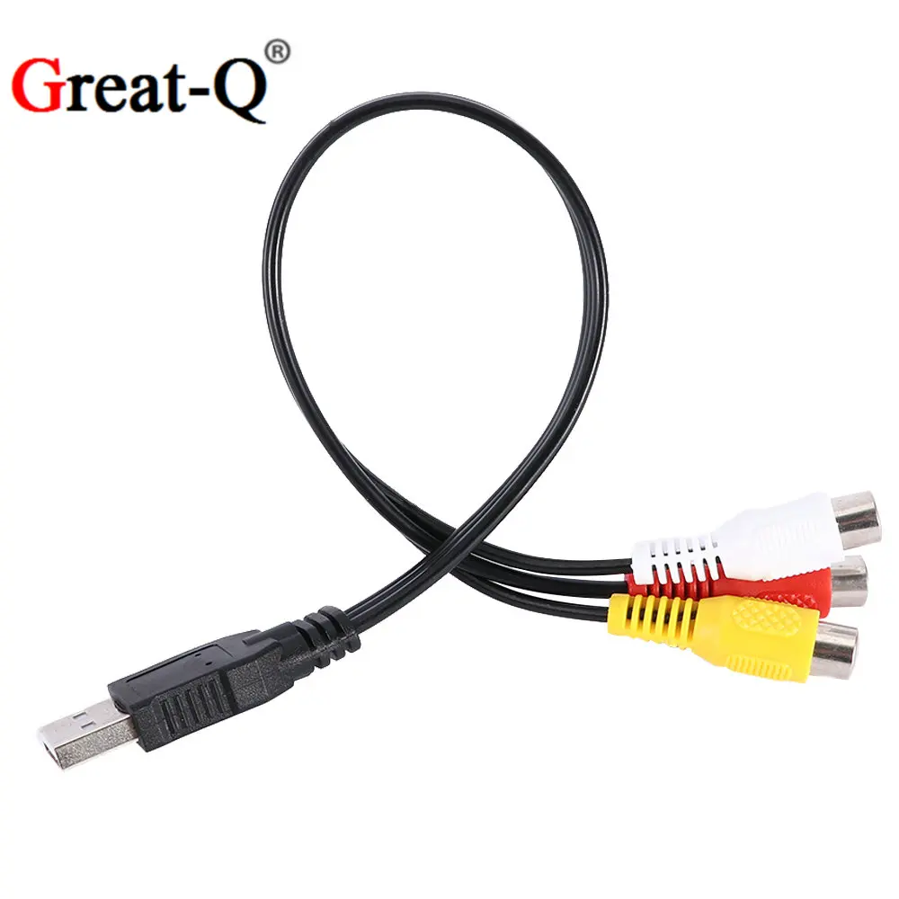 

Кабель-адаптер с USB штекером на 3RCA штекером AV для HDTV UK