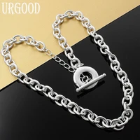 925 sterling silver charm circle chain necklace for women men party engagement wedding fashion gift jewelry