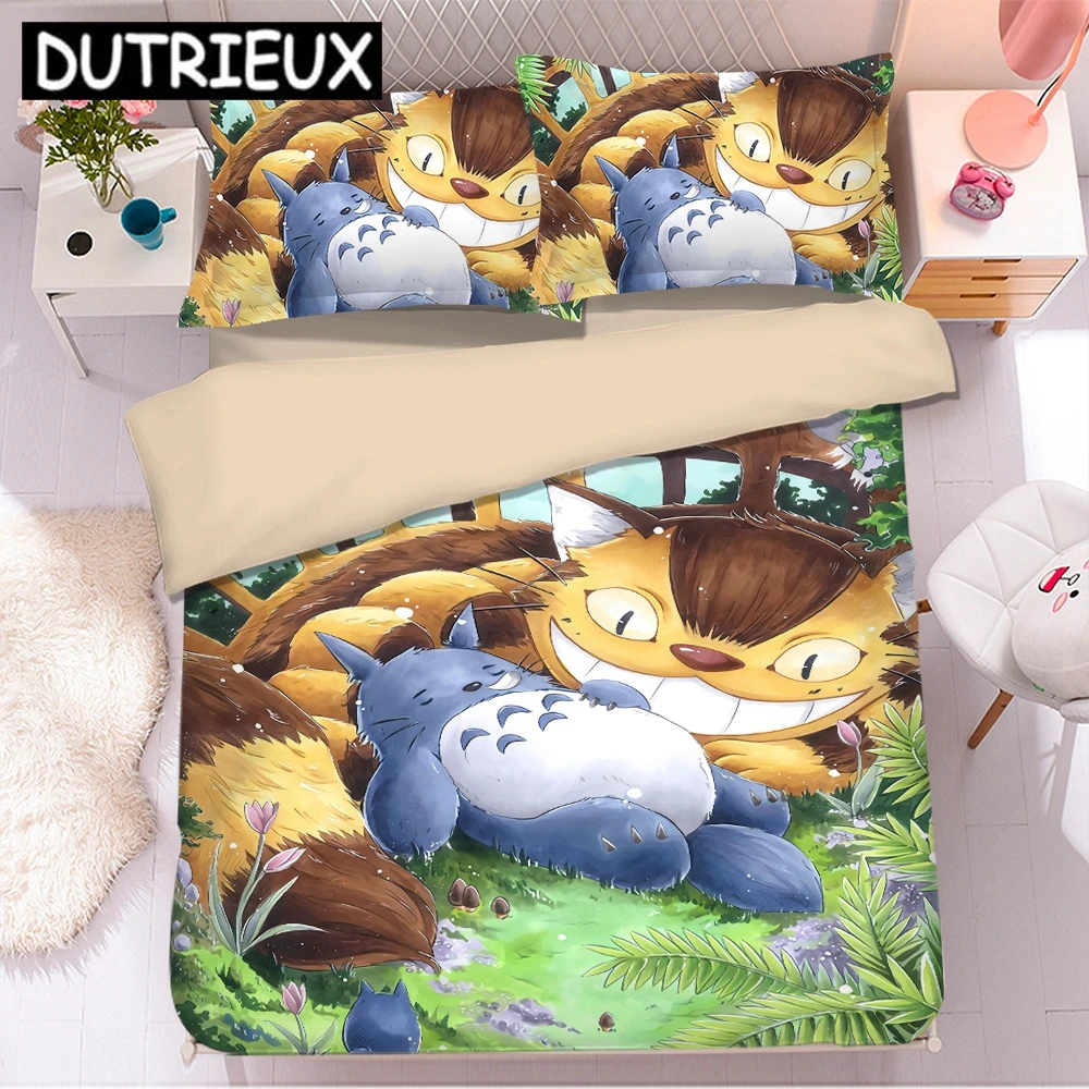 

Popular Anime Totoro 3D Bedding Set Duvet Covers Pillowcases Comforter Bedding Sets Bedclothes Bed Linen Totoro Bedding Sets 04