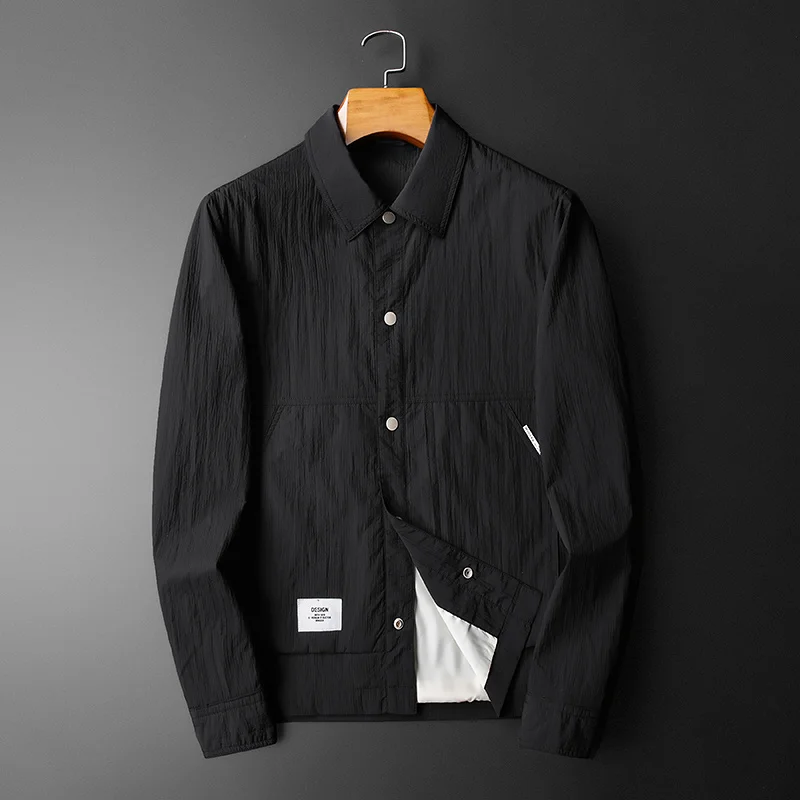 

Однобортная Мужская куртка, однотонная Повседневная Верхняя одежда, весна-осень