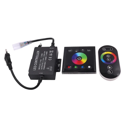 AC 110V 220V контроллер светодиодных лент RF RGB контроллер Сенсорная панель RGB контроллер с Полный сенсорный пульт дистанционного управления настенный Screem диммер для светодиодной ленты