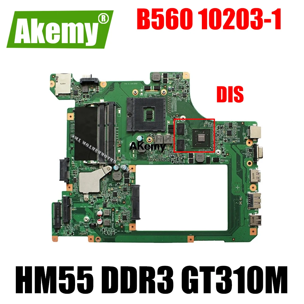 

Материнская плата Akemy 10203-1 LA56 MB 48,4jw06. 011 для ноутбука Lenovo IdeaPad B560, материнская плата HM55 DDR3 GT310M Graphics