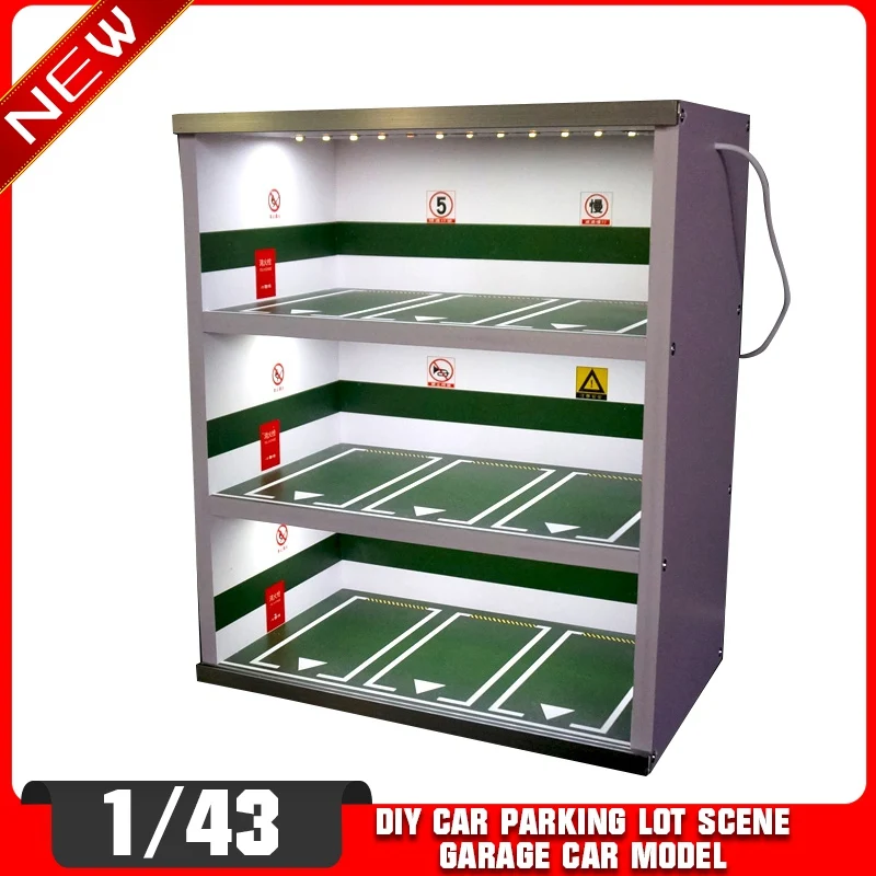 

1/43 DIY Car parking lot scene garage Car model display cabinet 9 parking spaces