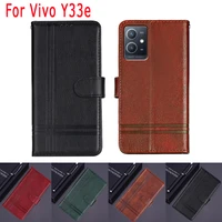 new flip phone case for vivo y33e leather wallet protective hoesje book cover for vivo v2166a y 33 e case bag etui coque funda