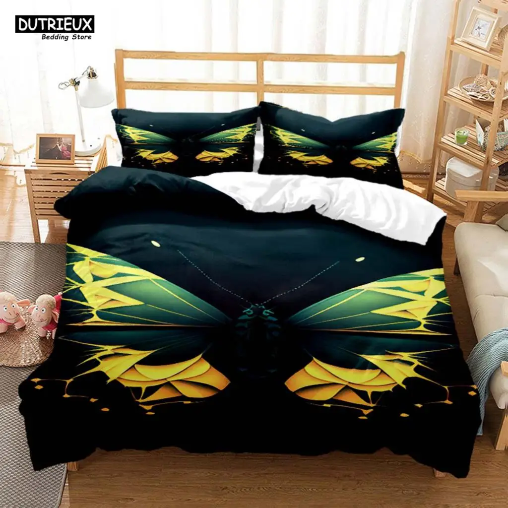 Simple And Atmospheric Butterfly Printed bedding Soft Comfortable Comforter Bedding Sets Complete Size Customizable