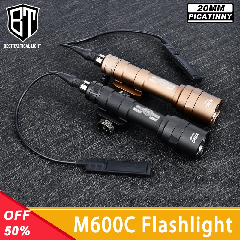 

WADSN Surefir M600 M600C Tactical Scout Flashlight for Rifle AR15 20MM Picatinny Rail Airsoft Pistol Gun Weapon Accessories
