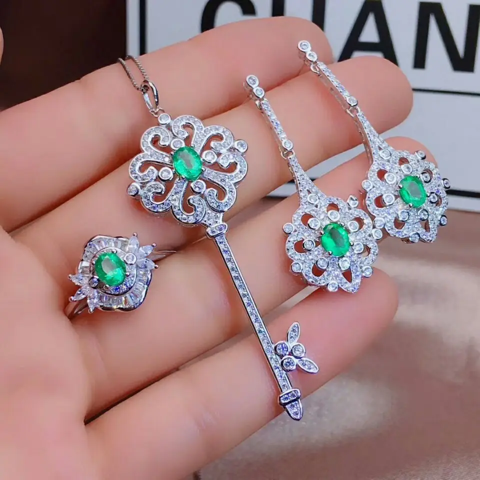 

Комплект из колье и серёг, из серебра 925 пробы