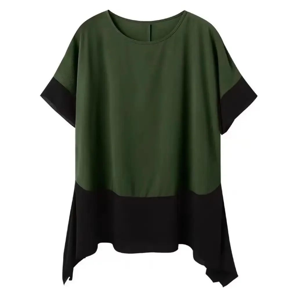 Женский летний шифоновый топ облегающий крой свободный новый стиль одежда с