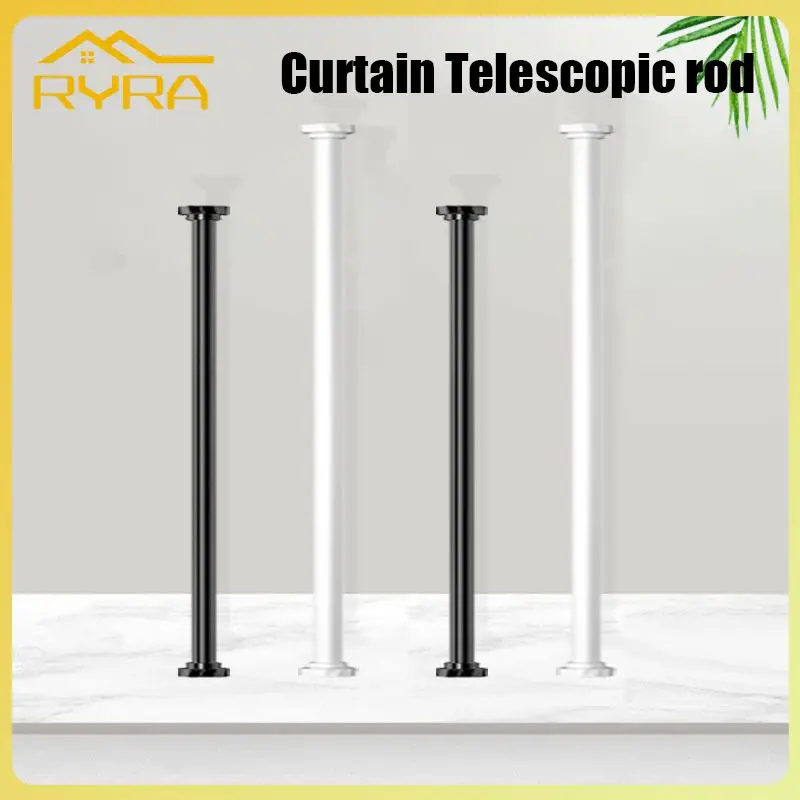 

Adjustable Curtain Telescopic Pole Purpose Spring Loaded Extendable Curtain Rail Pole No Drilling Stainless Steel Shower Rod