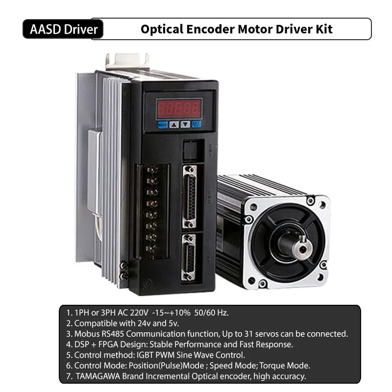 Комплект серводвигателя переменного тока 1 2-3 8 кВт 220 В/380 В