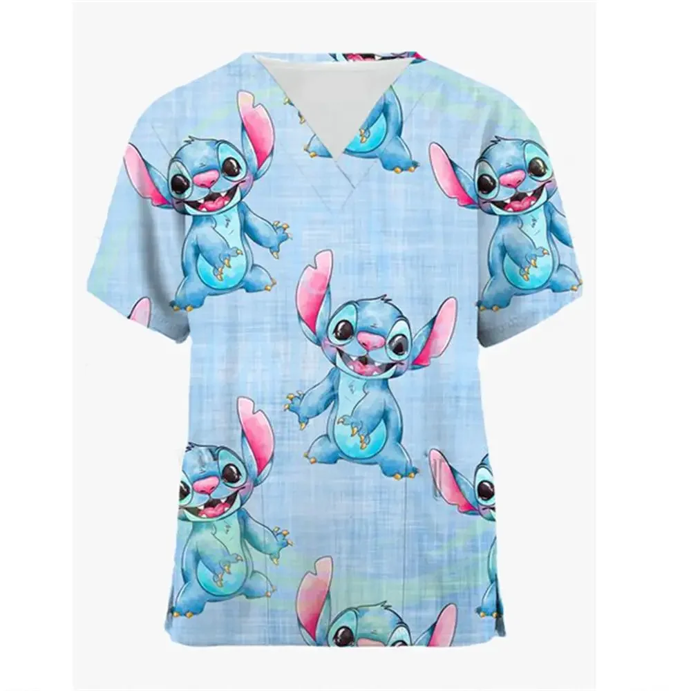 Футболка женская летняя с V-образным вырезом и карманом Y2k