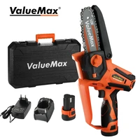 valuemax pruning chainsaw electric chain saw cutting handheld garden woodworking rechargeable power tools with 2 batteries