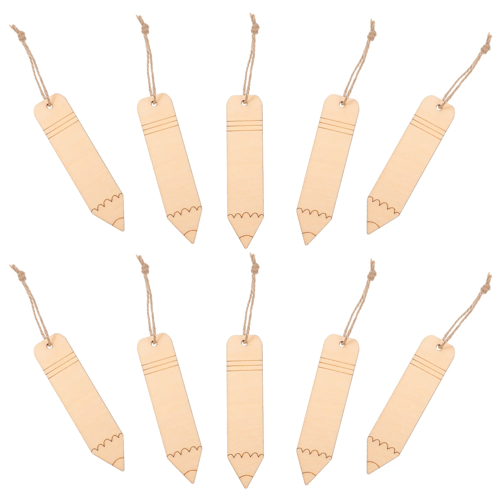 

10 Pcs Wooden Bookmark Personalized Reading Bookmarks Tags Acrylic Ornament Blank