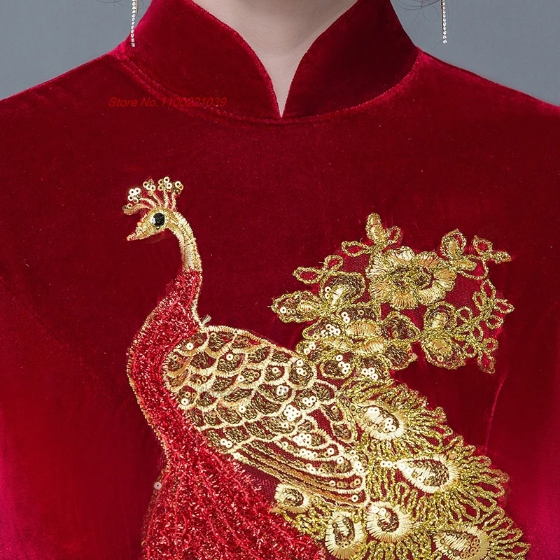 2024 улучшенное восточное Ципао китайское национальное бархатное платье с