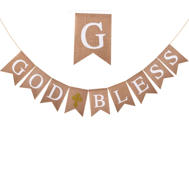 Бумага Для Крещения God Bless Баннер Мальчиков И Девочек Украшение Первого Причастия