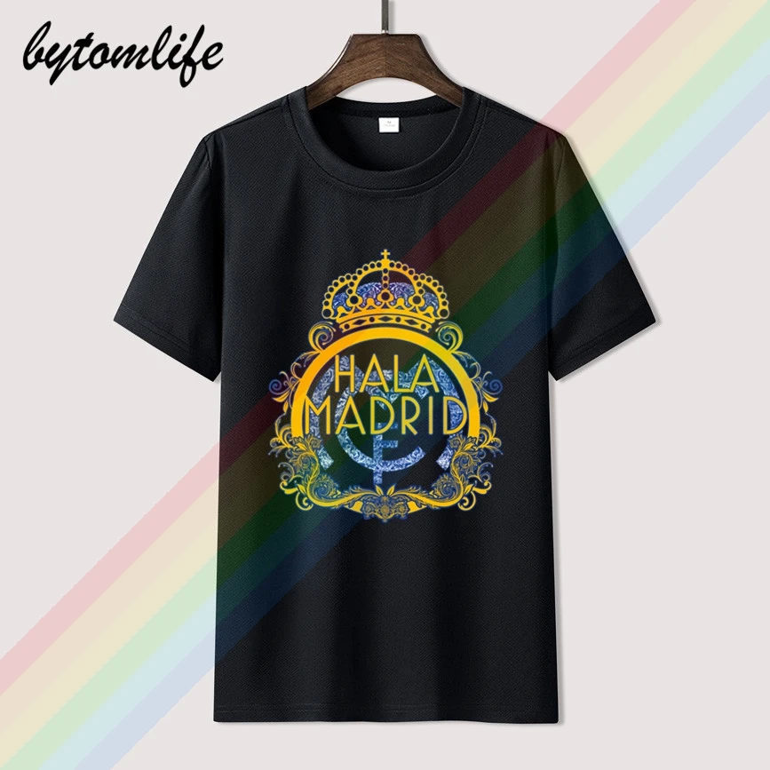 

Fancy Real Madrid T-shirt Summer Print Black T Shirt Clothes Popular Shirt Cotton Tees Amazing Short Sleeve Unique Men Tops