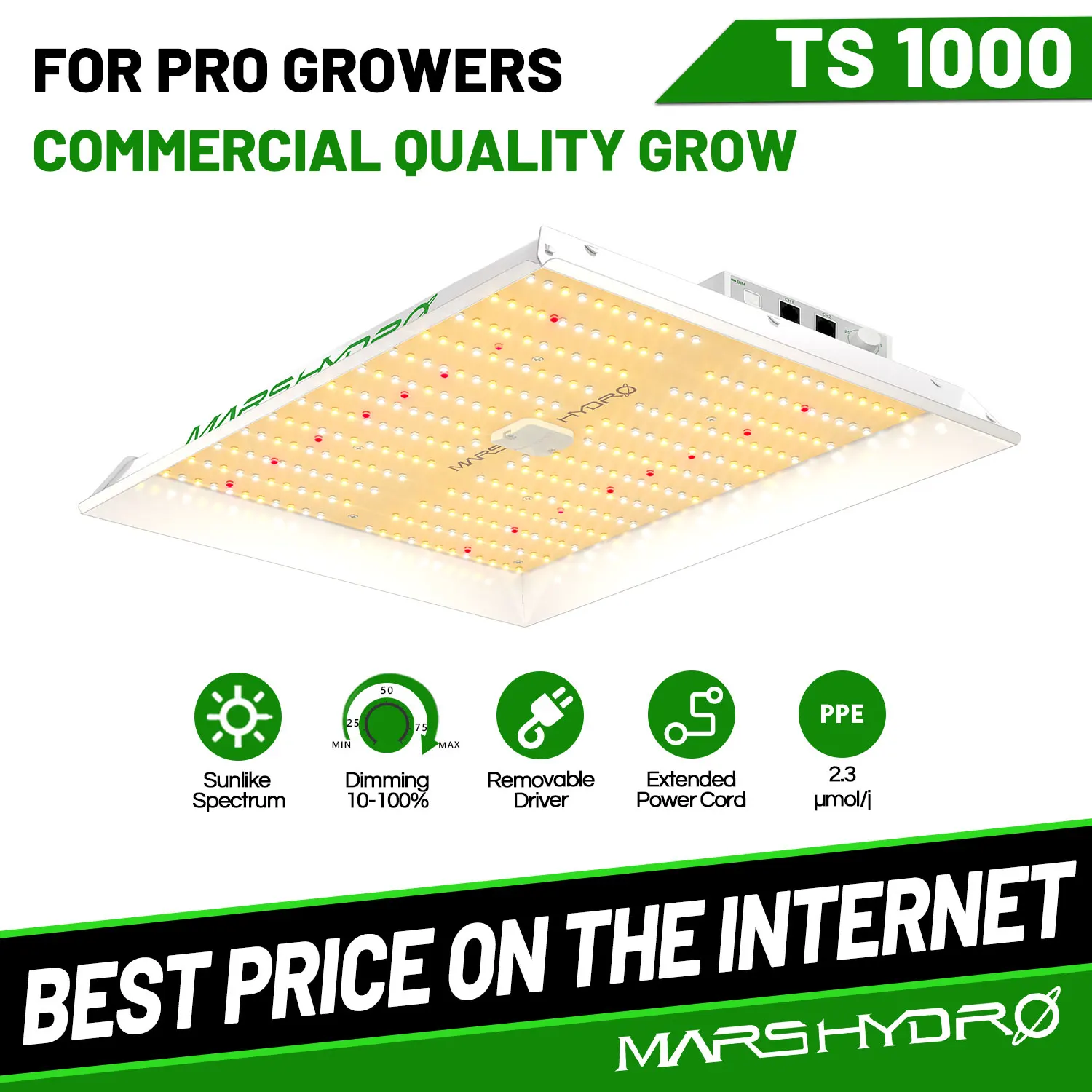 2023 Mars Hydro Ts 1000 Lampada Per Coltivazione Led Dimmerabile A Spettro Completo Per Piante Da Interno Sistema Idroponico Luci Per Tende Da Coltiva