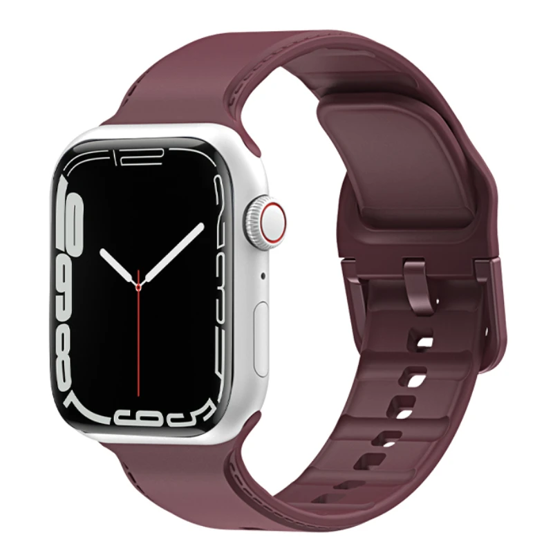 

Silicone Strap For Apple Watch 7 45mm 41mm Sport Color Bracelet Wristband For iWatch 6 5 4 3 SE 44mm 42mm 40mm 38mm band correa