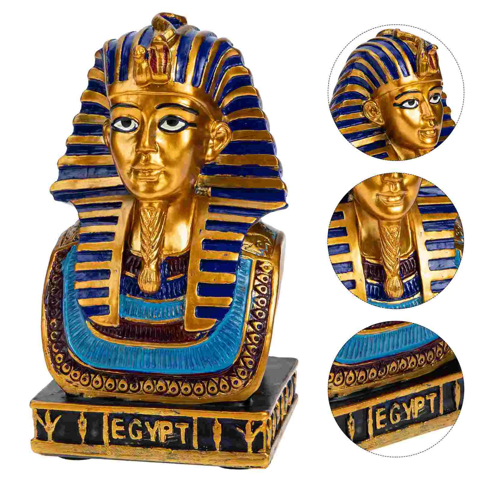 

Egyptian Statue Pharaoh Sculpture King Pyramid Decorations Figurines Bust Figurineresin80S Party Decor Goddess Khafre Figure