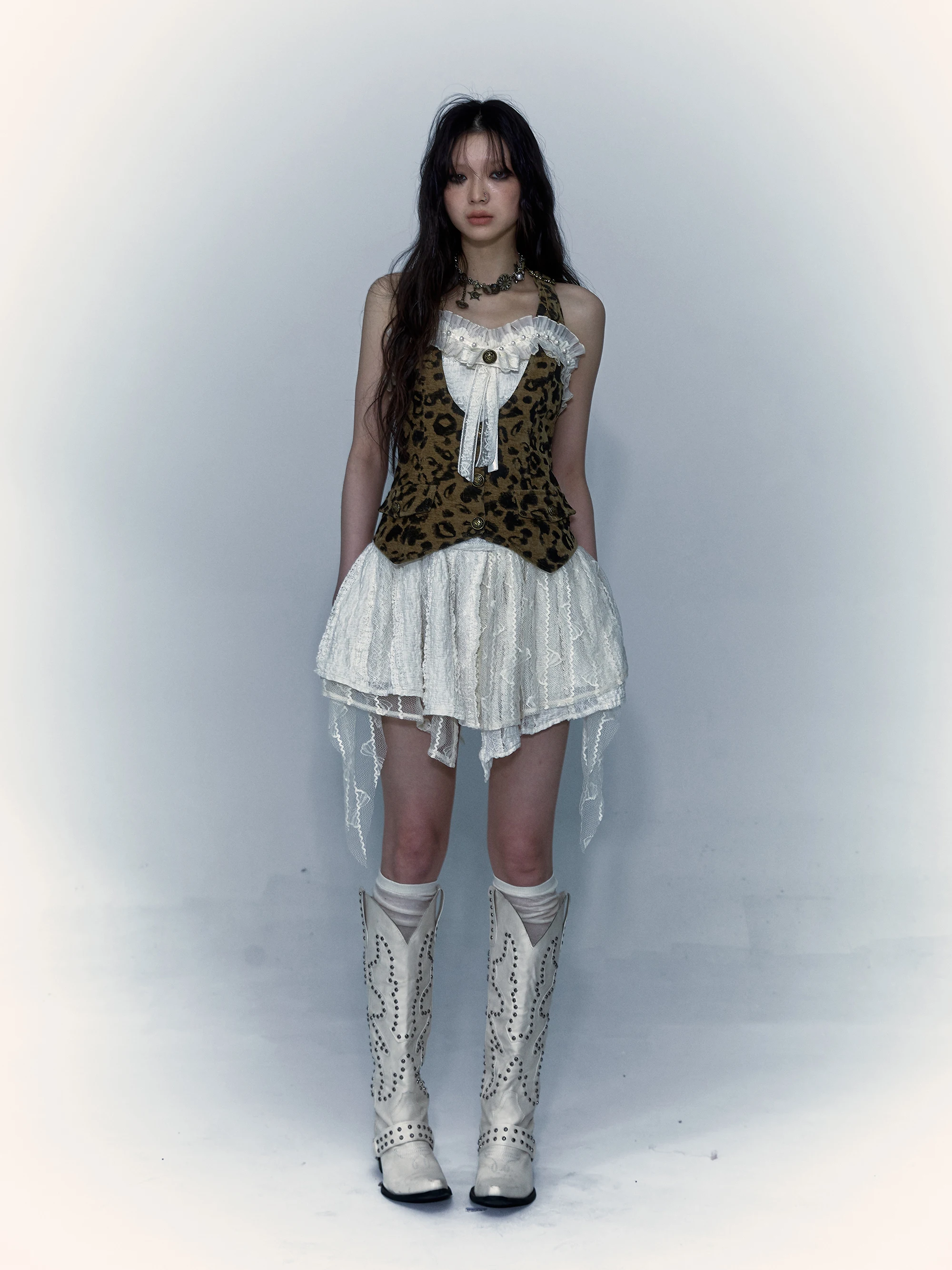 No Romance оригинальный дизайн балетное платье в стиле панк с леопардовым принтом