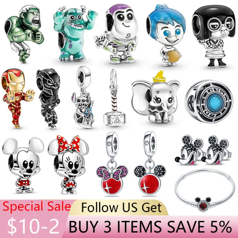 

STAR WAR GIFT Hulk 925 Sterling Silver Shoes Gulf Beads for Original Pandora Bracelet Pendant Necklace Jewelry disney encanto