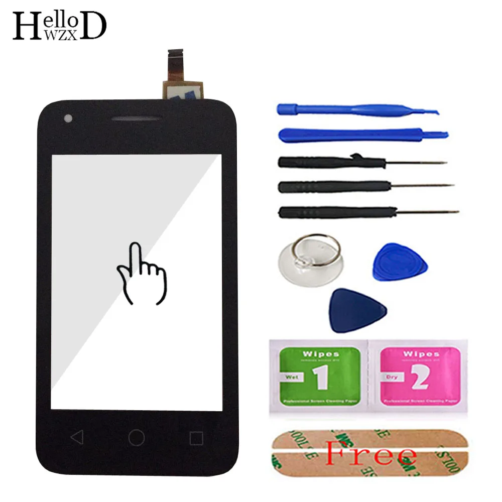 

Сенсорный экран для Alcatel One Touch Pixi 3 4009 4009E OT4009, сенсорный экран, дигитайзер, панель, датчик, переднее стекло, инструменты