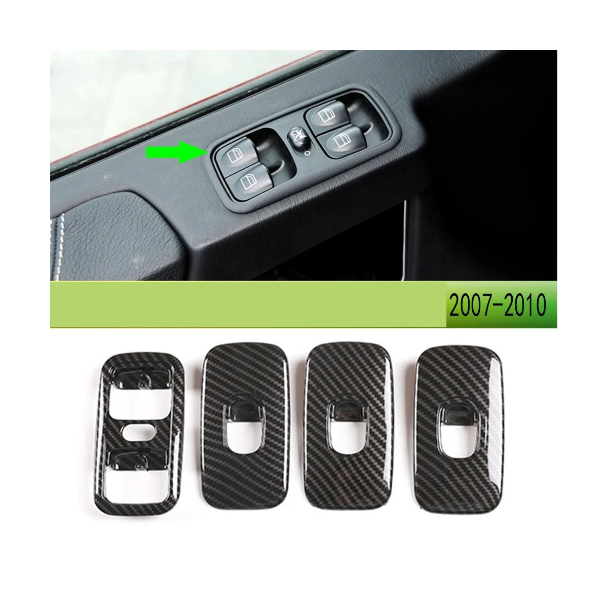 4 шт. крышка переключателя стеклоподъемника из углеродного волокна декоративная