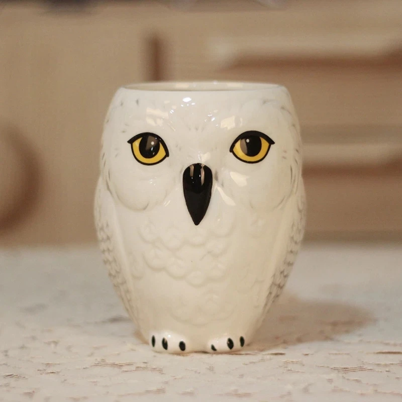 

3D Ceramic Owl Shape Mugs Cartoon Animal Tea Water Cups With Handle Coffee Mugs Breakfast Drinkware Cups Home Office School Gift