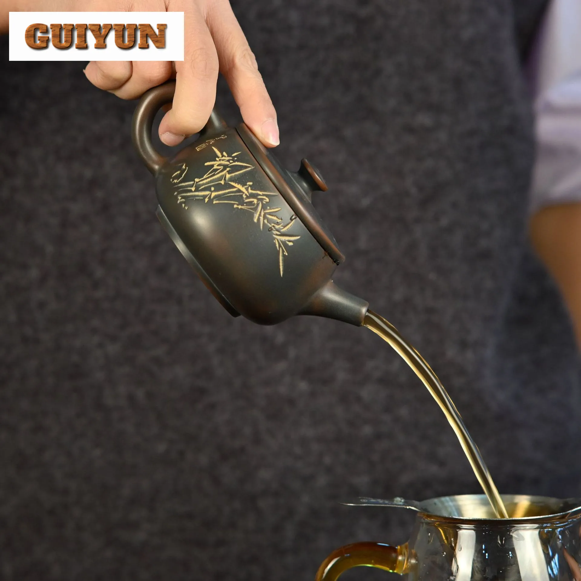 180 мл древний керамический чайник Qinzhou Nixing Master Handamde большое ведро Calibe золотой
