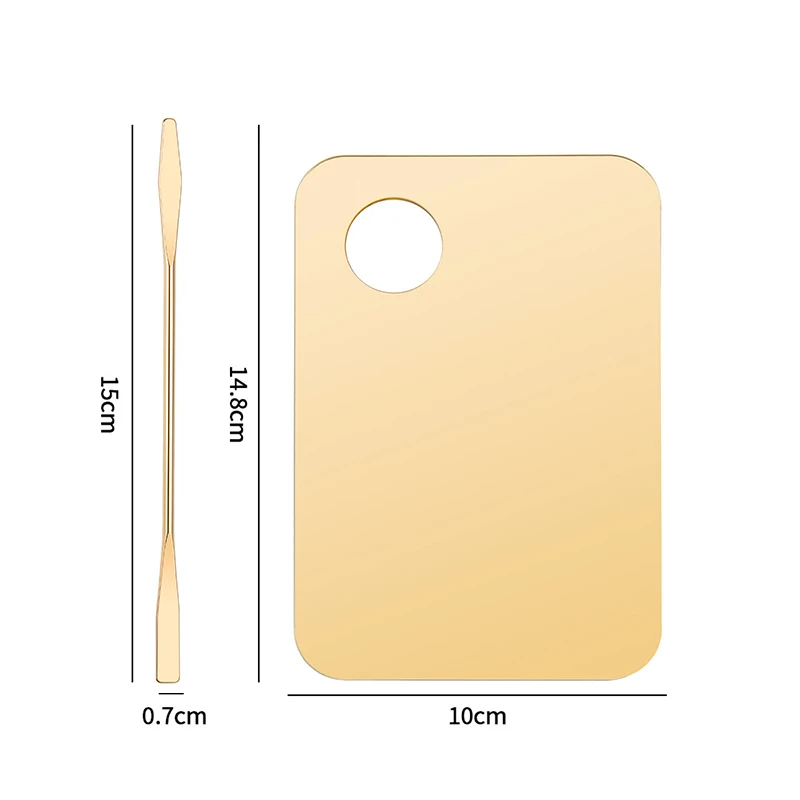 Палитра для макияжа из нержавеющей стали с лопаткой 2 шт.