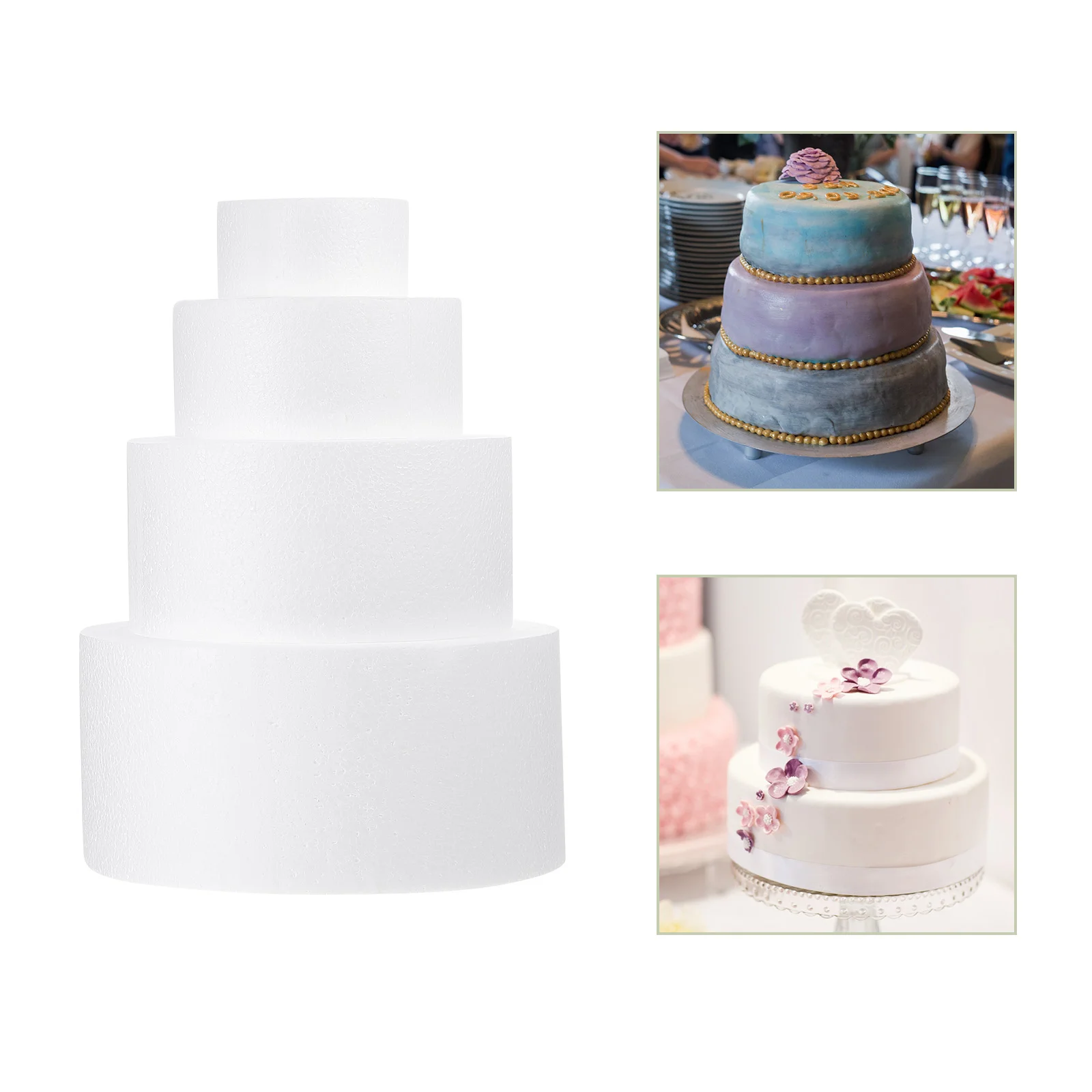 

4 шт. формы для пирожных из пены «сделай сам», украшение для пирожных, манекен для торта, манекен для тренировок, круглые диски для проектов «сделай сам»