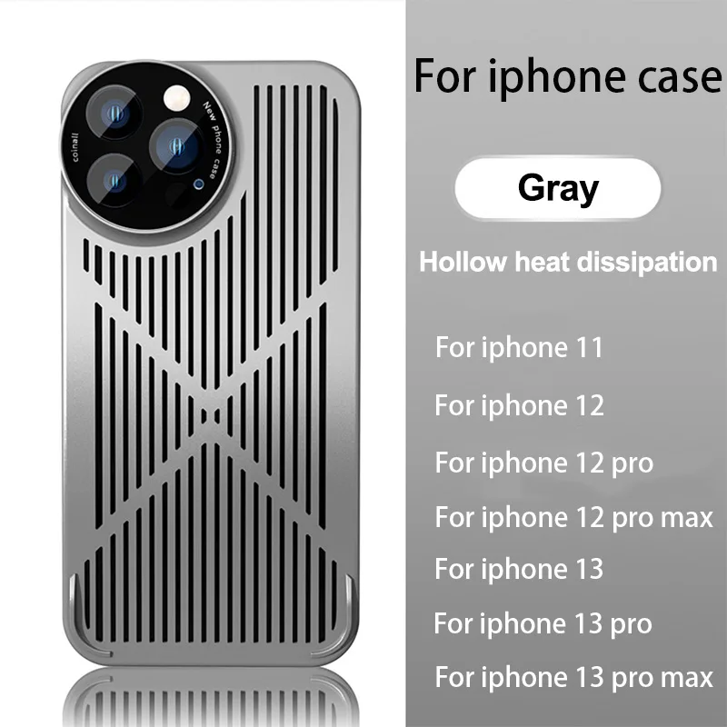 

Graphene Heat Dissipation Case for iPhone 13 12 11 Pro Max 13Pro 12Pro Case with Tempered Glass Camera Protector Film Hard Cover