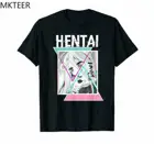 Забавная забавная аниме модная повседневная одежда, черная футболка с принтом, Мужская хлопковая футболка с коротким рукавом в стиле Харадзюку