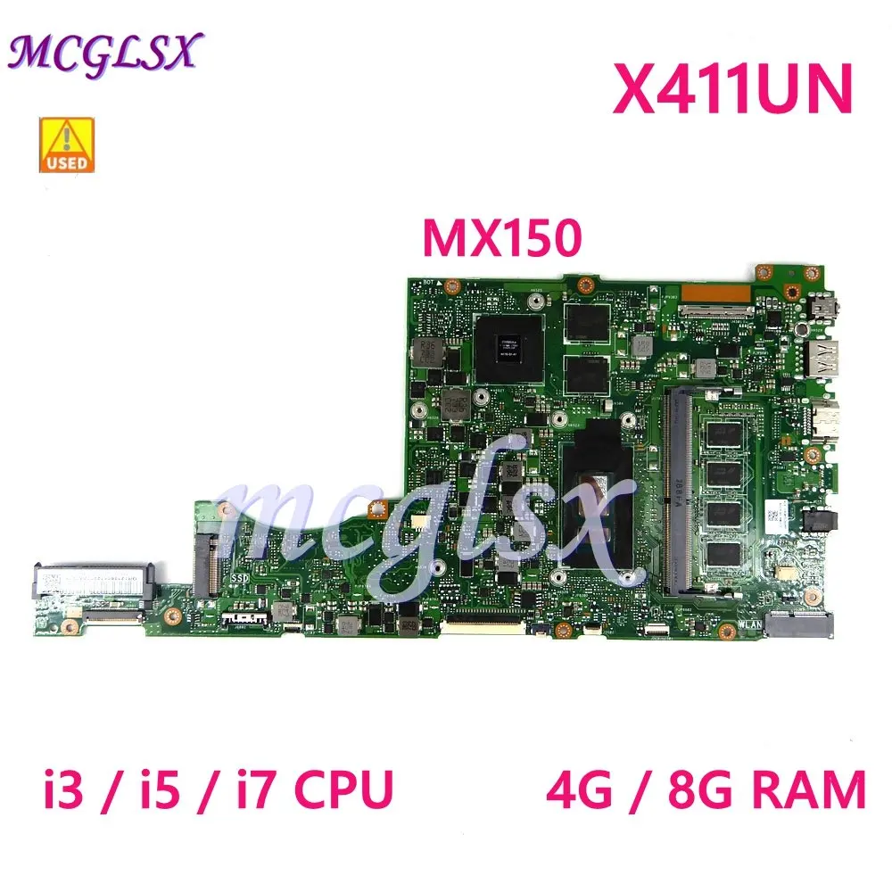 

Материнская плата для ноутбука X411UNV i3/i5/i7CPU 4G/8G RAM MX150/4G Материнская плата Asus X411UN X411UNV X411UQ X411UA S4200U S4200