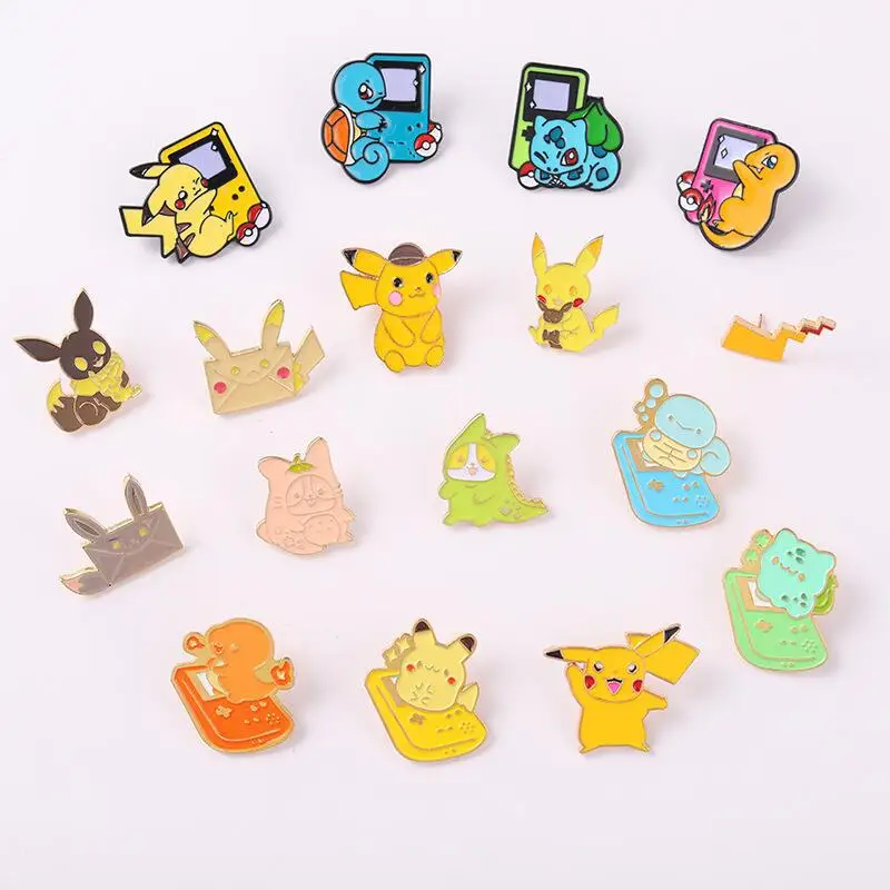 

Anime Pikachu Enamel Pins Custom Cartoon Clothes Bags Scarf Metal Button Brooch Lapel Badge Bag Funny Jewelry Gift for Kids