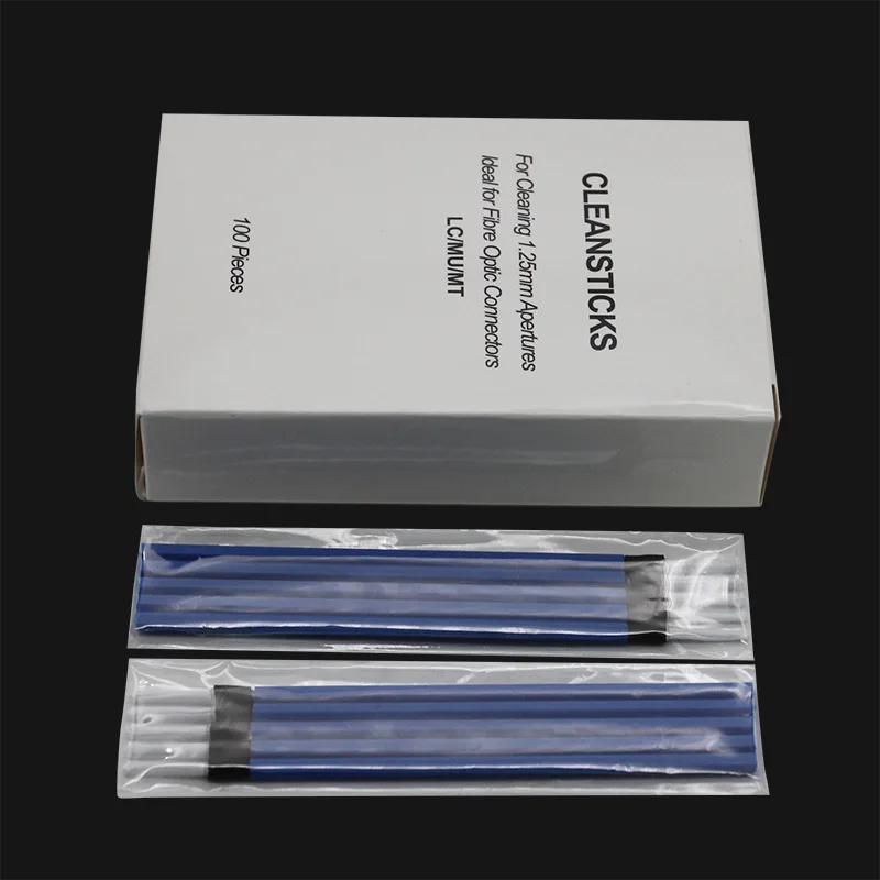Cleansticks 100pcs 1.25mm Optical Fiber Cleaning Rod LC/MU Interface Wiping Rod Cleaning Cotton Swabs Flange Adapter Cleaning