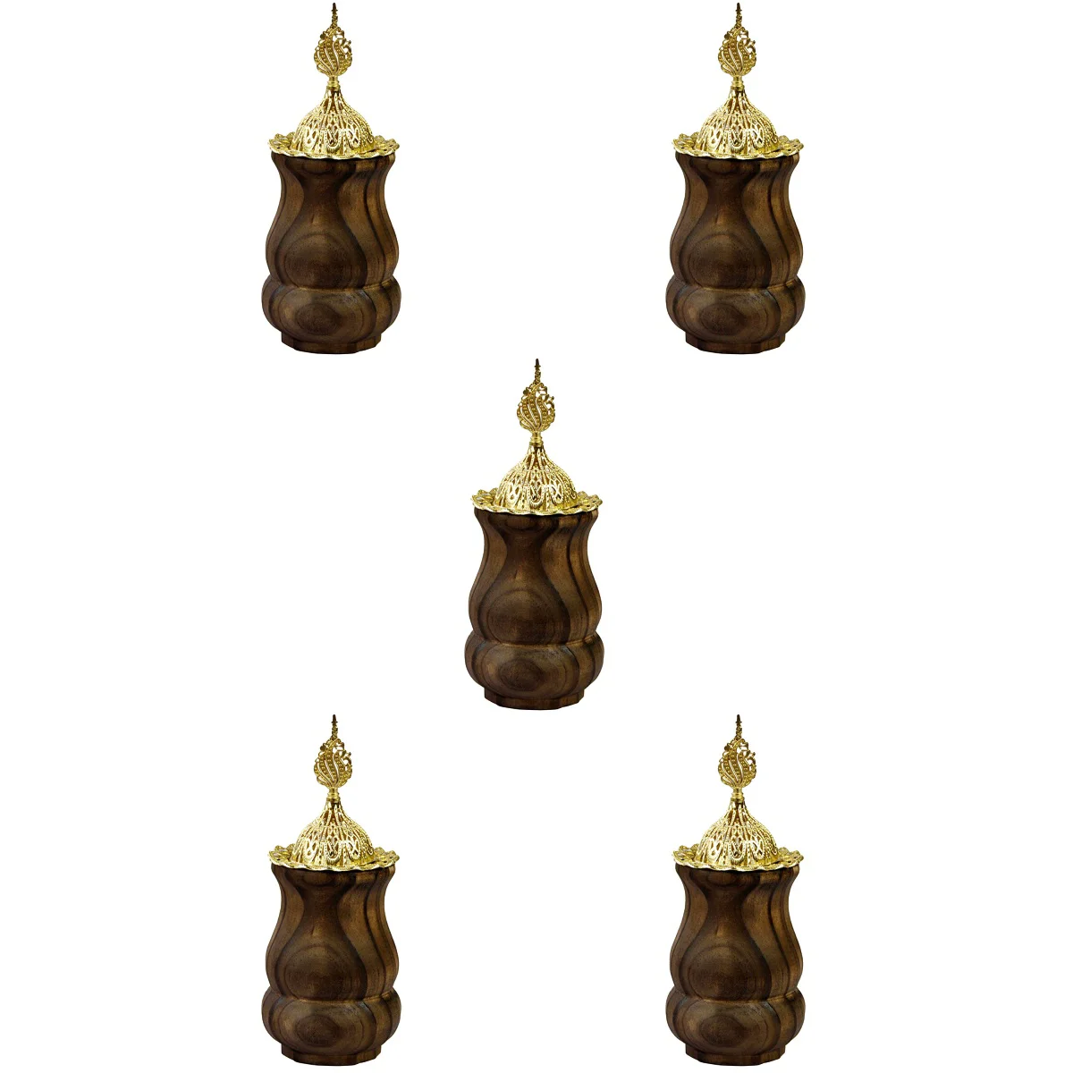 

5pcs Vintage Style Wooden Stick Holder Stick Stand Home Decor Handheld Censer