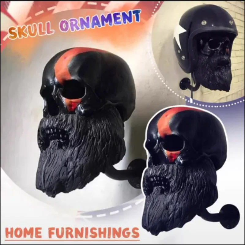 Helmet Holder Halloween Skull Decoration Helmet Rack Wall Mo