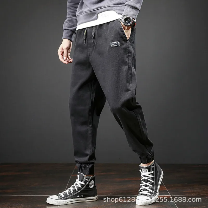 

Prowow 2021 Spring New Vintage Fashion Men Jeans Loose Fit Spliced Designer Harem Trousers Casual Cargo Pants Homme Streetwear