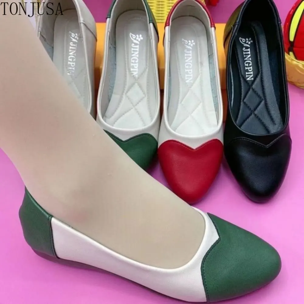 Women's Casual Flats Pointed Toe Ladies Comfort Ballet Flats Slip on Shallow Loafers Office Flat Boat Shoes Woman