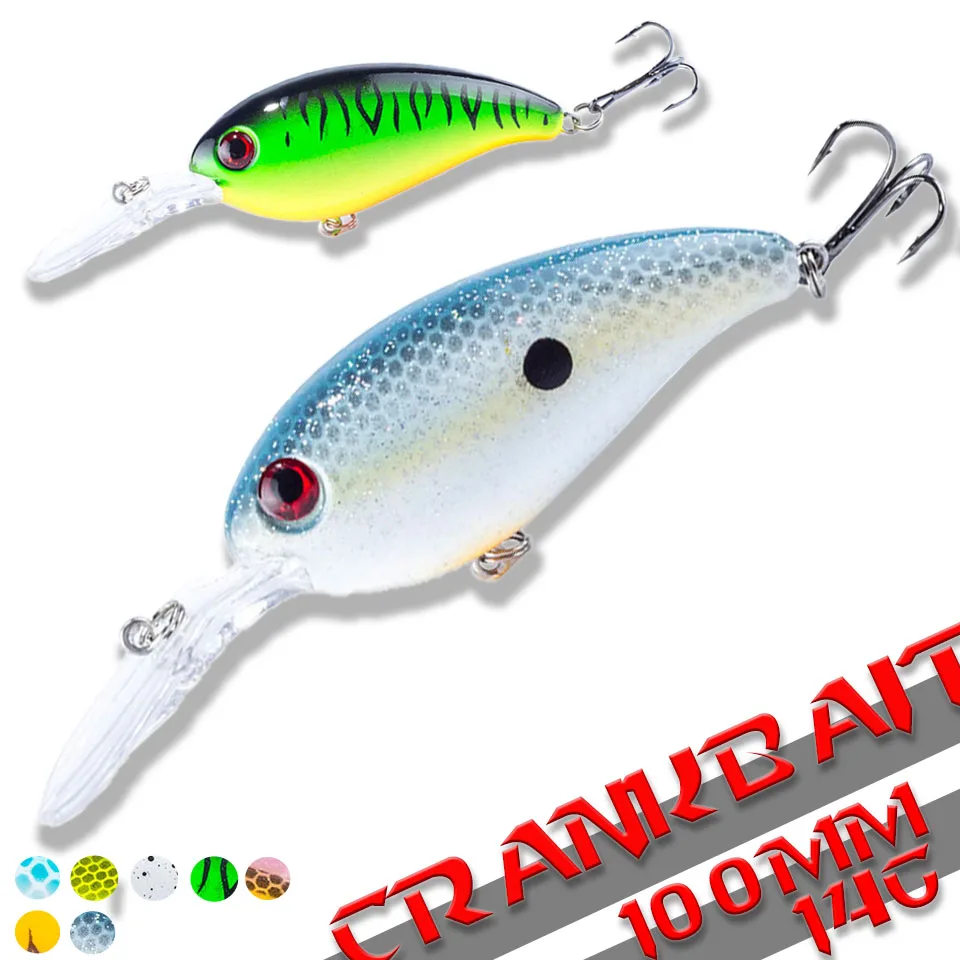 

1Pcs Crankbait Fishing Wobblers 14g 10cm Artificial Crank Bait Bass Fishing Lure Pike Trolling Pesca Carp Fishing Tackle