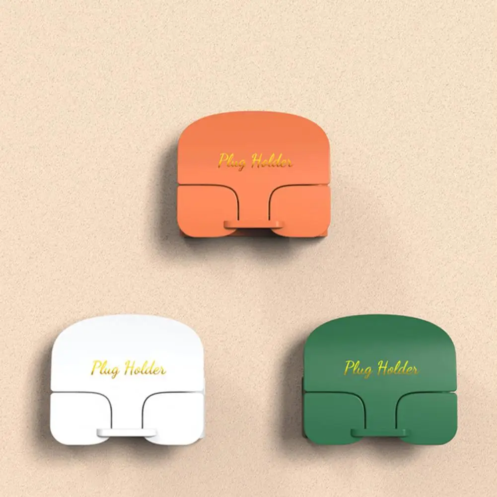 

Portable Useful Power Plug Anti-slid Organizer Hook Solid Color Plug Socket Holder Convenient Home Decor