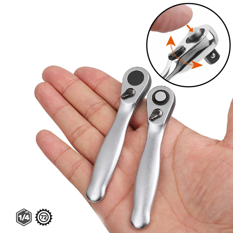 

Мини-ключ с храповым механизмом 1/4, двухсторонний гаечный ключ с храповым механизмом, отвертка, Набор шестигранных гаечных ключей, ручной ин...