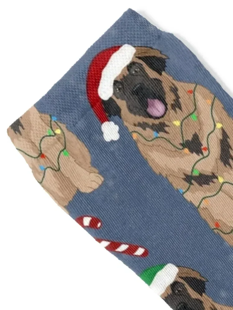 Рождественские носки Leonberger Santa чулки мужские летние для девочек