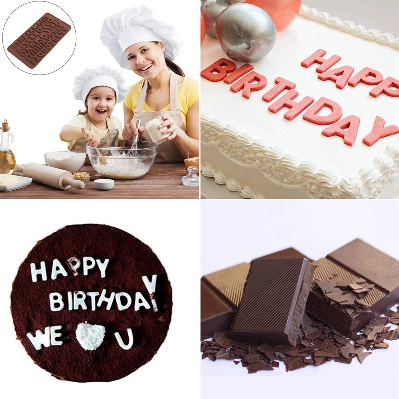 

4 Packs Chocolate Mold Fondant Cake Decoration Silicone Mold 3D Capital Letter Number Alphabet Mold DIY Cake Stencil Candy Mould